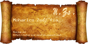 Moharics Zsófia névjegykártya